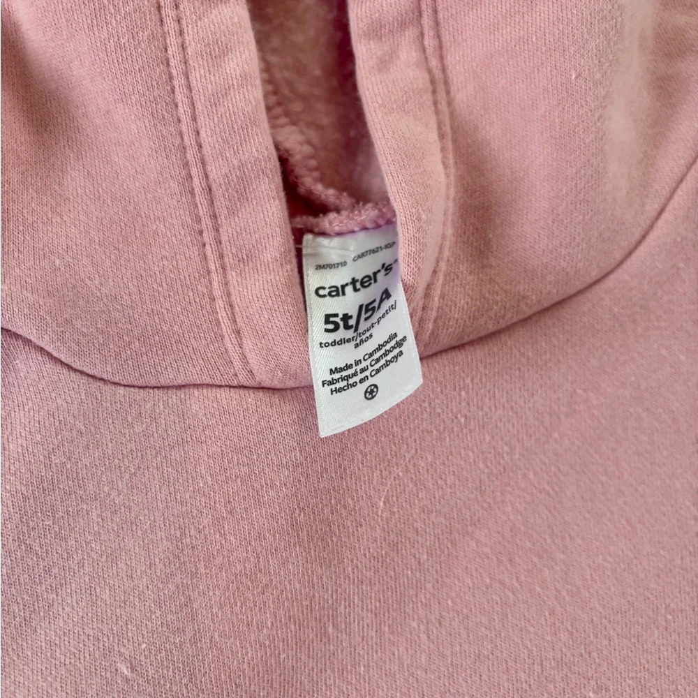 Carter's Pink Hoodie with Bunny Pocket - Picture 4 of 4